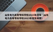 山东电力高等专科学校2023年招生（山东电力高等专科学校2023年招生简章）