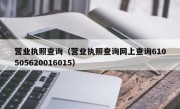 营业执照查询（营业执照查询网上查询610505620016015）