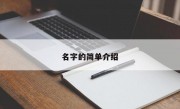 名字的简单介绍