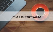 FALSE（false是什么意思）