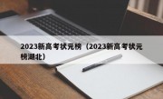 2023新高考状元榜（2023新高考状元榜湖北）