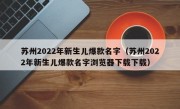 苏州2022年新生儿爆款名字（苏州2022年新生儿爆款名字浏览器下载下载）