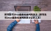 醉驾处罚2023最新标准判刑多少（醉驾处罚2023最新标准判刑多少公职人员）