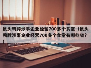 鼠头鸭脖涉事企业经营700多个食堂（鼠头鸭脖涉事企业经营700多个食堂有哪些省?）