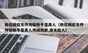 微信回应文件传输助手是真人（微信回应文件传输助手是真人传闻抱歉,查无此人）