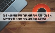 加拿大扣押俄罗斯飞机将移交乌克兰（加拿大扣押俄罗斯飞机将移交乌克兰是真的吗）