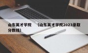 山东英才学院　（山东英才学院2023录取分数线）