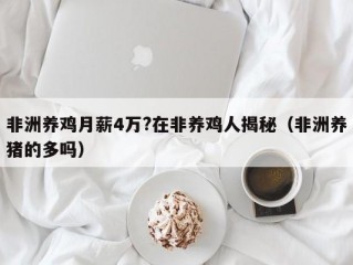 非洲养鸡月薪4万?在非养鸡人揭秘（非洲养猪的多吗）