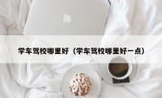 学车驾校哪里好（学车驾校哪里好一点）