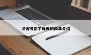 汉语拼音字母表的简单介绍