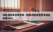 双色球历史开奖号码（双色球历史开奖号码比较器360）