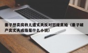 妻子想卖房救儿遭丈夫反对怒提离婚（妻子破产卖丈夫戒指是什么小说）